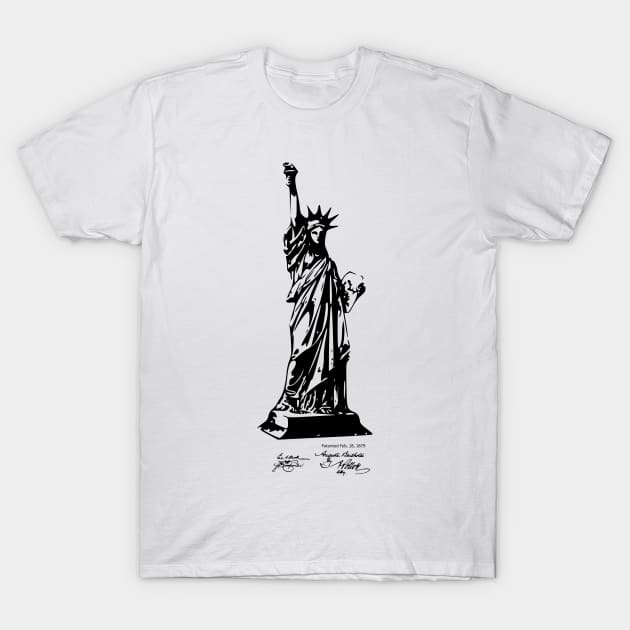 Statue of Liberty New York Patent Print T-Shirt by MadebyDesign